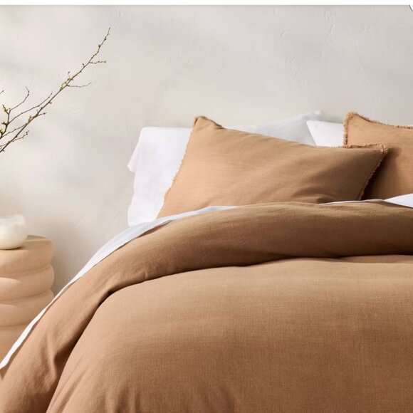 Casaluna Heavyweight Linen Blend Duvet Cover & Pillow Sham Set - Full/ Queen - Picture 1 of 7